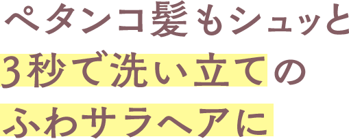 ペタンコ髪もシュッと３秒で洗い立てのふわサラヘアに