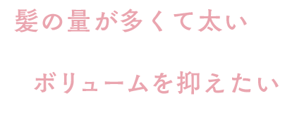 髪の量が多くて太い ボリュームを抑えたい