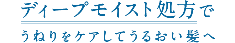 ディープモイスト処方でうねりをケアしてうるおい髪へ