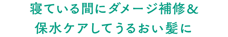 寝ている間にダメージ補修&保水ケアしてうるおい髪に