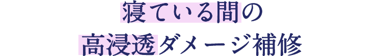 POINT 1 : 寝ている間の高浸透ダメージ補修