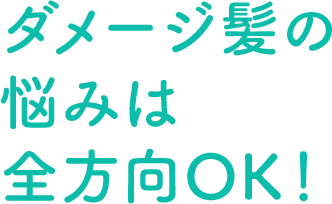 ダメージ髪の悩みは全方向OK!