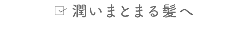 潤いまとまる髪へ