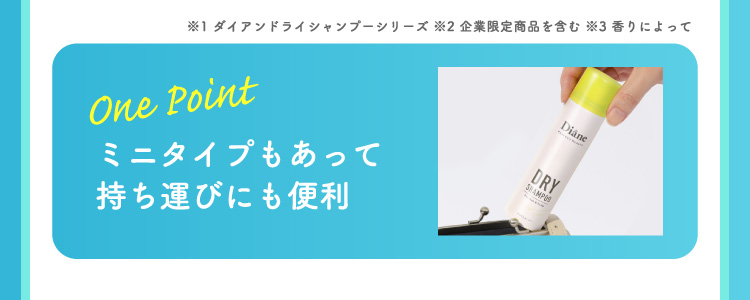One Point ミニタイプもあって持ち運びにも便利